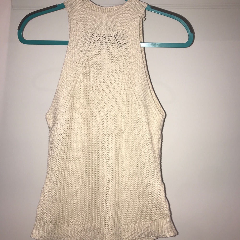 Knit Creme high neck top